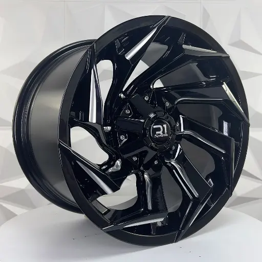 188629 RIN 18X9 6-139.7 R1 SPORT JT187  BLACK+MILLING WINDOWS  ET0 CB110.1 6-139.7
