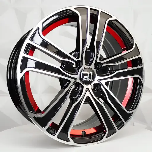 161542 RIN 16X6.5 4-100 R1 SPORT DX534 BLACK MACHINE FACE RED UNDERCUT* ET35 CB73.1 4-100