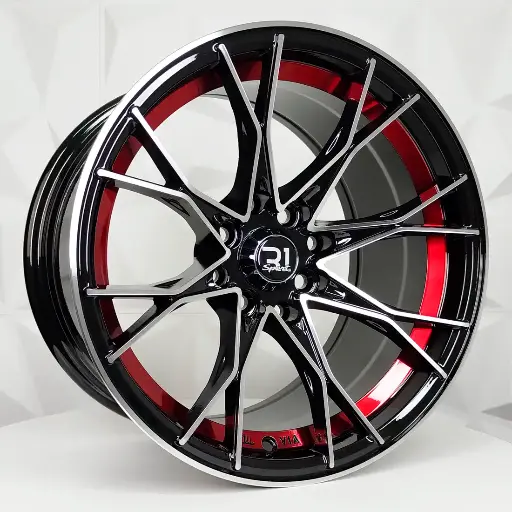 151642 RIN 15X8 4-100/114.3 R1 SPORT DX820 BLACK MACHINE FACE RED UNDERCUT* ET15 CB73.1 4-100