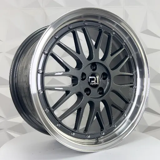 181538 F18X8 R18X9 5-100 DX422 GUNMETAL MACHINE LIP CHROME RIVETS ET30/25 CB73.1 5-100