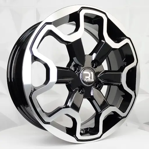 163503 RIN 16X5.5 4-100 R1 SPORT 6220 BLACK MACHINE FACE ET30 CB73.1 4-100