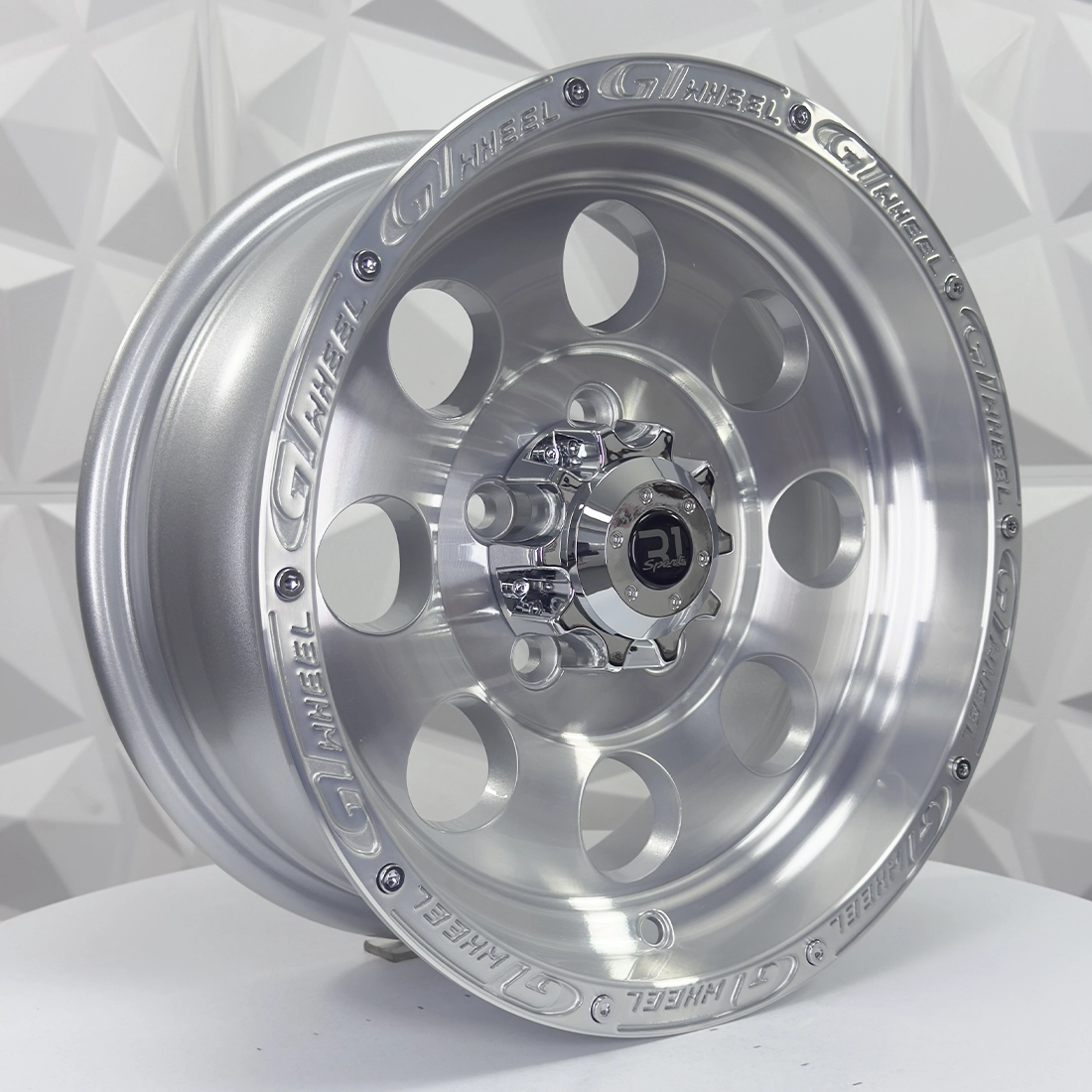 147558 RIN 14X6 5-114.3 R1 SPORT 865 SILVER MACHINE FACE MACHINE LIP ET0 CB83 5-114.3