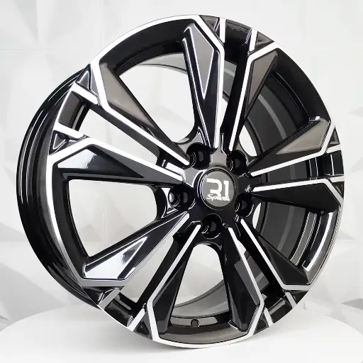 180604 RIN 18X7.5 5-114.3 R1 SPORT F8111 BLACK MACHINE FACE ET40 CB64.1 5-114.3
