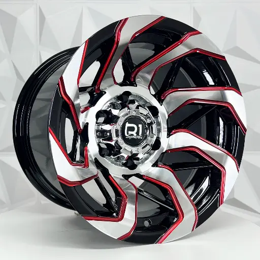 151654 RIN 15X10 6-139.7 R1 SPORT DX653 BLACK MACHINE FACE MILLING RED ET-44 CB110.1 6-139.7