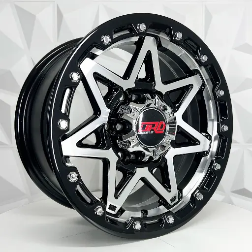 157653 RIN 15X7 6-139.7 R1 SPORT 1069 BLACK MACHINE LIP+BOWL+BLACK CLEAR COATING ET15 CB106.1 6-139.7