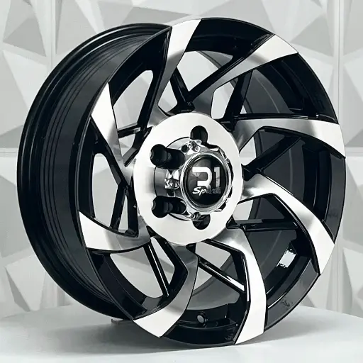 Rin 166588 RIN 16X8 6-139.7 R1 SPORT 1074 BLACK MACHINE FACE MACHINE LIP ET-15 CB106 6.139.7 con barrenación 6.139.7