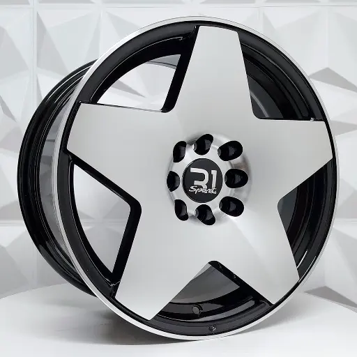 Rin 168526 RIN 16X7 4-100/114.3 R1 SPORT RGW5132 BLACK MACHINE FACE ET35 CB73.1 4-114.3 con barrenación 4-114.3