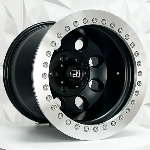Rin 151205 RIN 15X12 5-114.3 R1 SPORT 8047 SATIN BLACK ALUMINUM RING ET-70 CB73.1 5-114.3 con barrenación 5-114.3