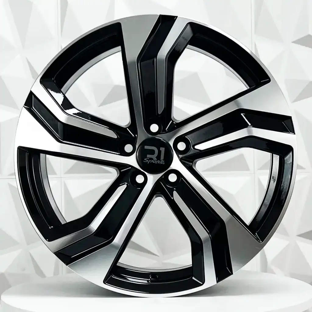 RIN 18X8 5-108 R1 SPORT V001-FF BLACK MACHINE FACE ET45 CB63.4