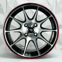 RIN 14X7 4-100/108 1 SPORT QC1518 BLACK MACHINE FACE RED LINE* ET0 CB73.1