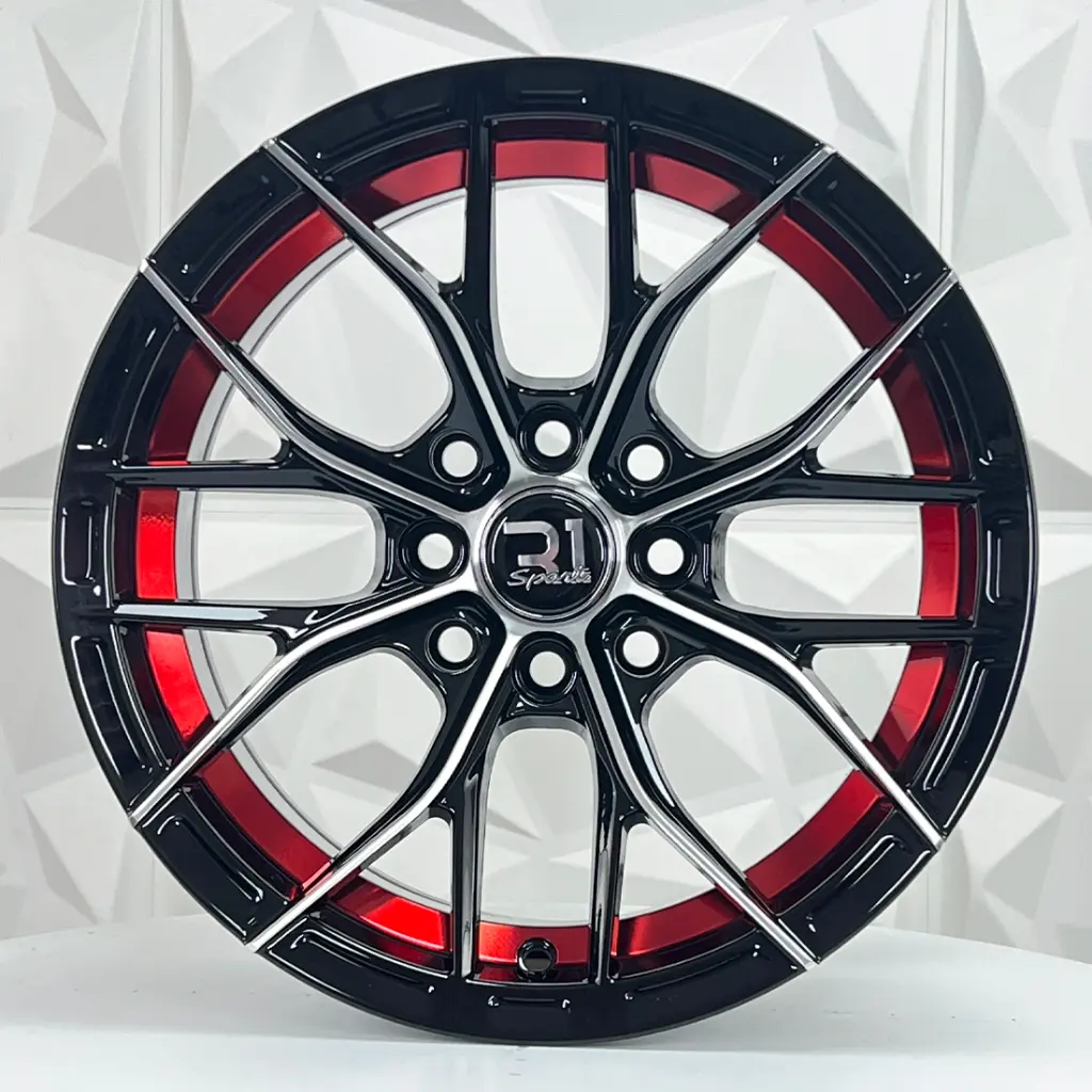 RIN 15X7 4-100/114.3 R1 SPORT 2051 BLACK MACHINE RED LINE ET5 CB73.1 
