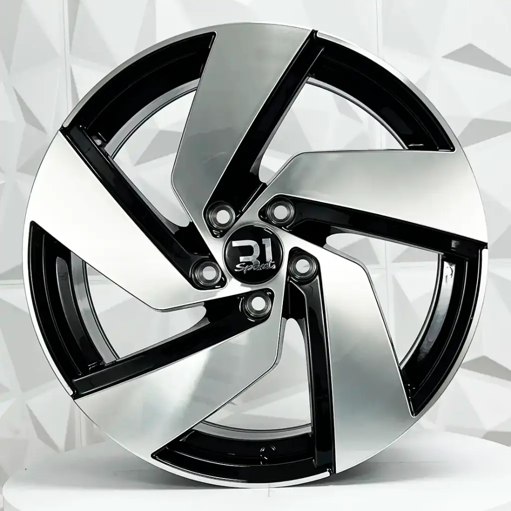 RIN 18X8 5-100 R1 SPORT VH2023 BLACK MACHINE FACE ET35 CB57.1 