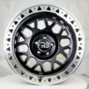 RIN 17X9 5-127 R1 SPORT DX130 MATE BLACK MACHINE LIP GOLD RIVETS ET0 CB83 