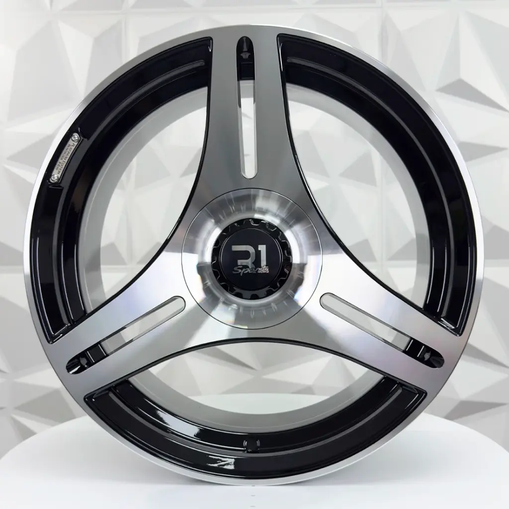 RIN 17X7.5 4-100/114.3 R1 SPORT R751 BLACK MACHINE FACE MACHINE LIP ET20 CB73.1 