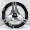 RIN 17X7.5 4-100/114.3 R1 SPORT R751 BLACK MACHINE FACE MACHINE LIP ET20 CB73.1 