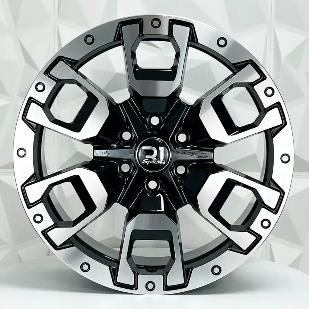 RIN 17X7.5 6-114.3 R1 SPORT DX322 BLACK MACHINE FACE ET30 CB66.1 