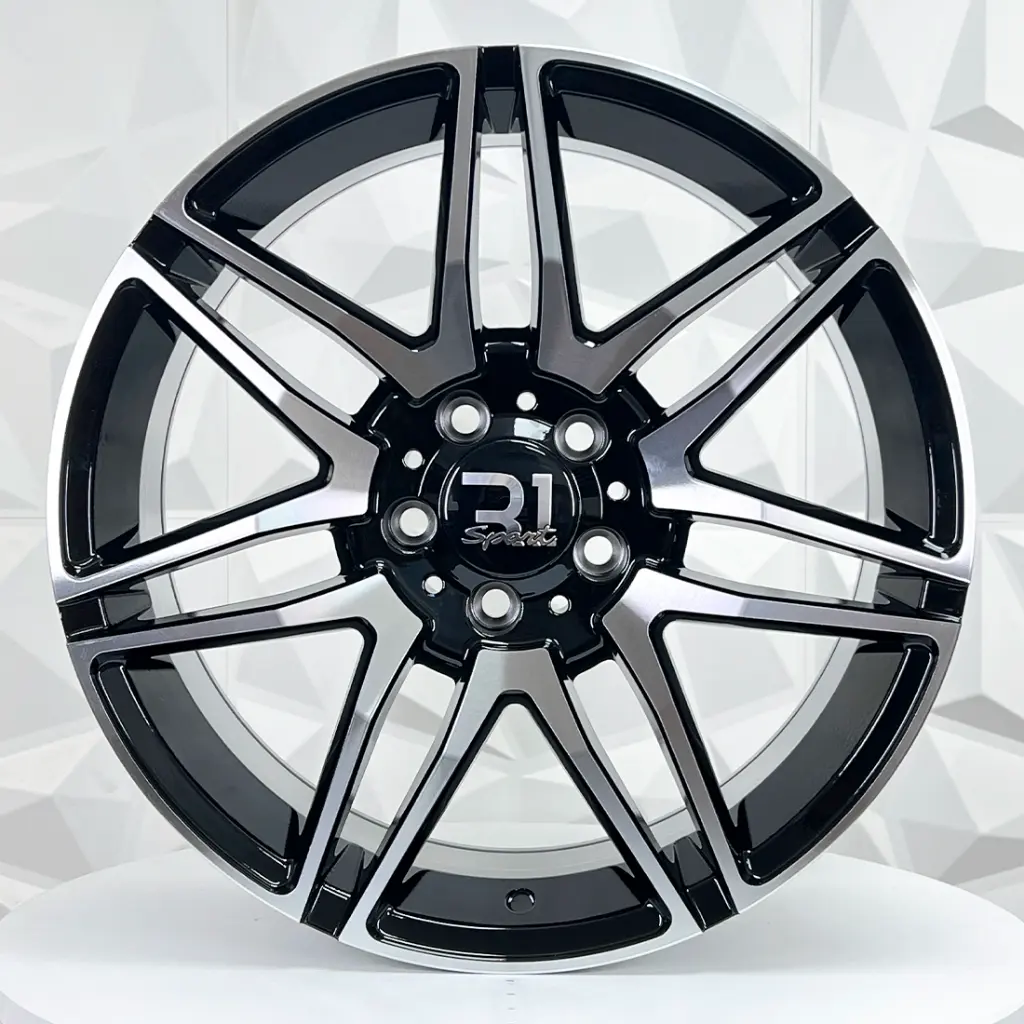 RIN 18X8 5-112 R1 SPORT 8361 BLACK MACHINE FACE ET45 CB66.6