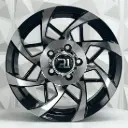 RIN 15X8 6-114.3 R1 SPORT 1074 BLACK MACHINE FACE MACHINE LIP ET-15 CB73.1