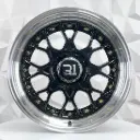 RIN 17X8 4-100/114.3 R1 SPORT QC1286 BLACK MACHINE LIP+RIVETS* ET25 CB73.1