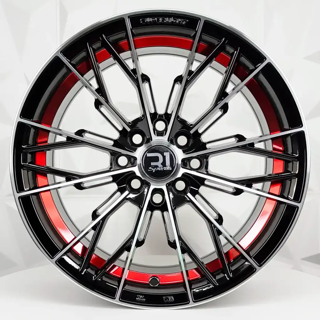 RIN 15X7 4-100/114.3 R1 SPORT 2062 BLACK MACHINE RED UNDERCUT* ET0 CB73.1