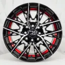 RIN 14X6 4-100/114.3 R1 SPORT 1322 BLACK MACHINE RED UNDERCUT* ET35 CB73.1