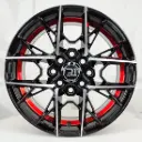 RIN 14X6 4-100/114.3 R1 SPORT 1321 BLACK MACHINE RED UNDERCUT* ET35 CB73.1