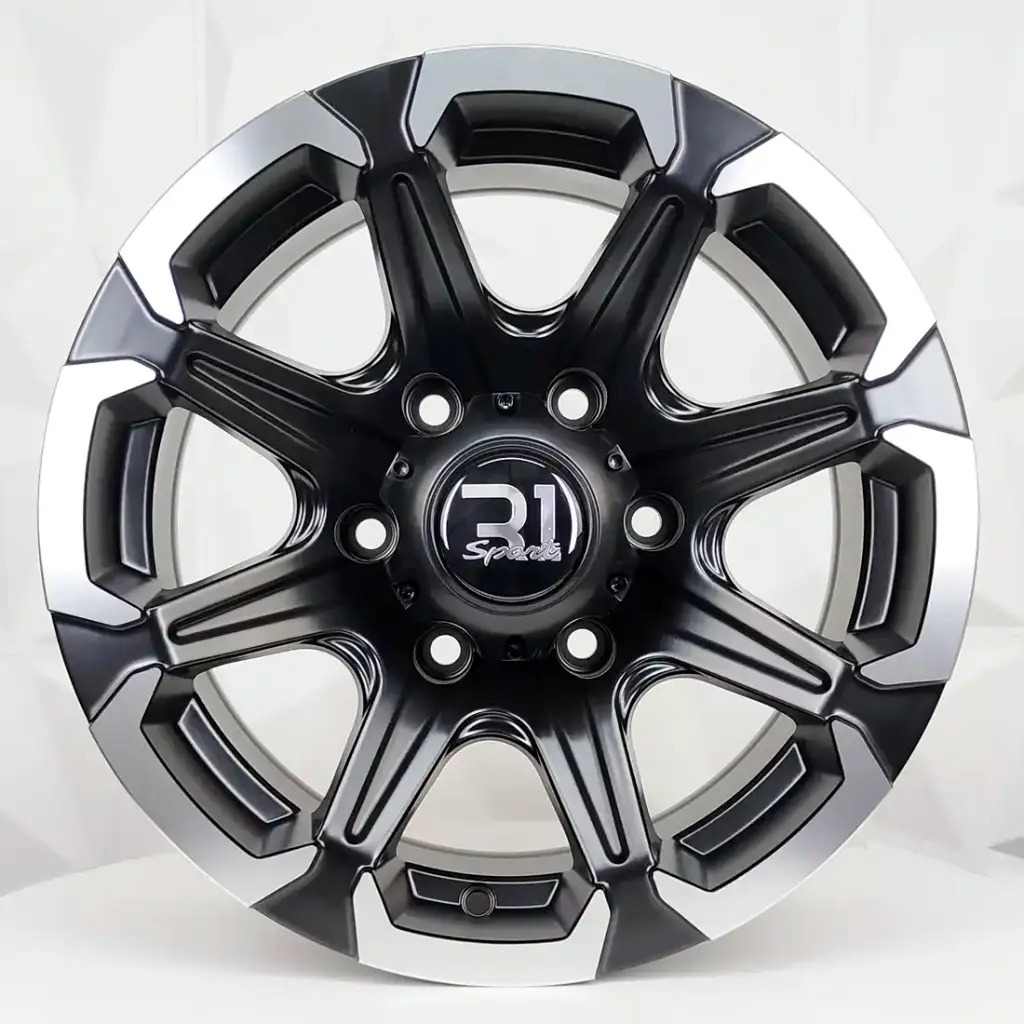 RIN 15X7 6-139.7 R1 SPORT 1007 MATE BLACK MACHINE LIP ET0 CB106.1