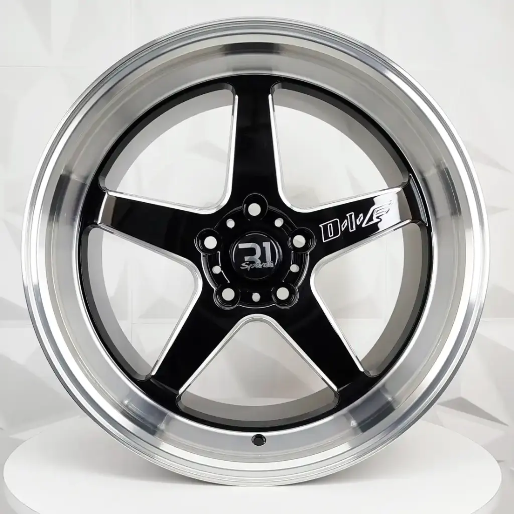 RIN 18X9.5 5-114.3 R1 SPORT 5481 BLACK MILLING MACHINE LIP ET22 CB73.1