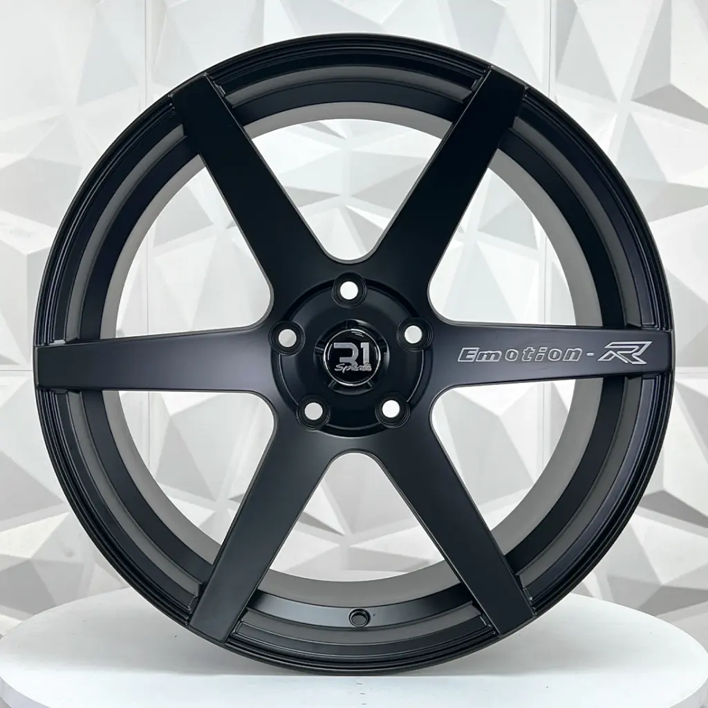 RIN 18X9.5 5-114.3 R1 SPORT 6060 MATT BLACK+MILLING WORDS ET20 CB73.1