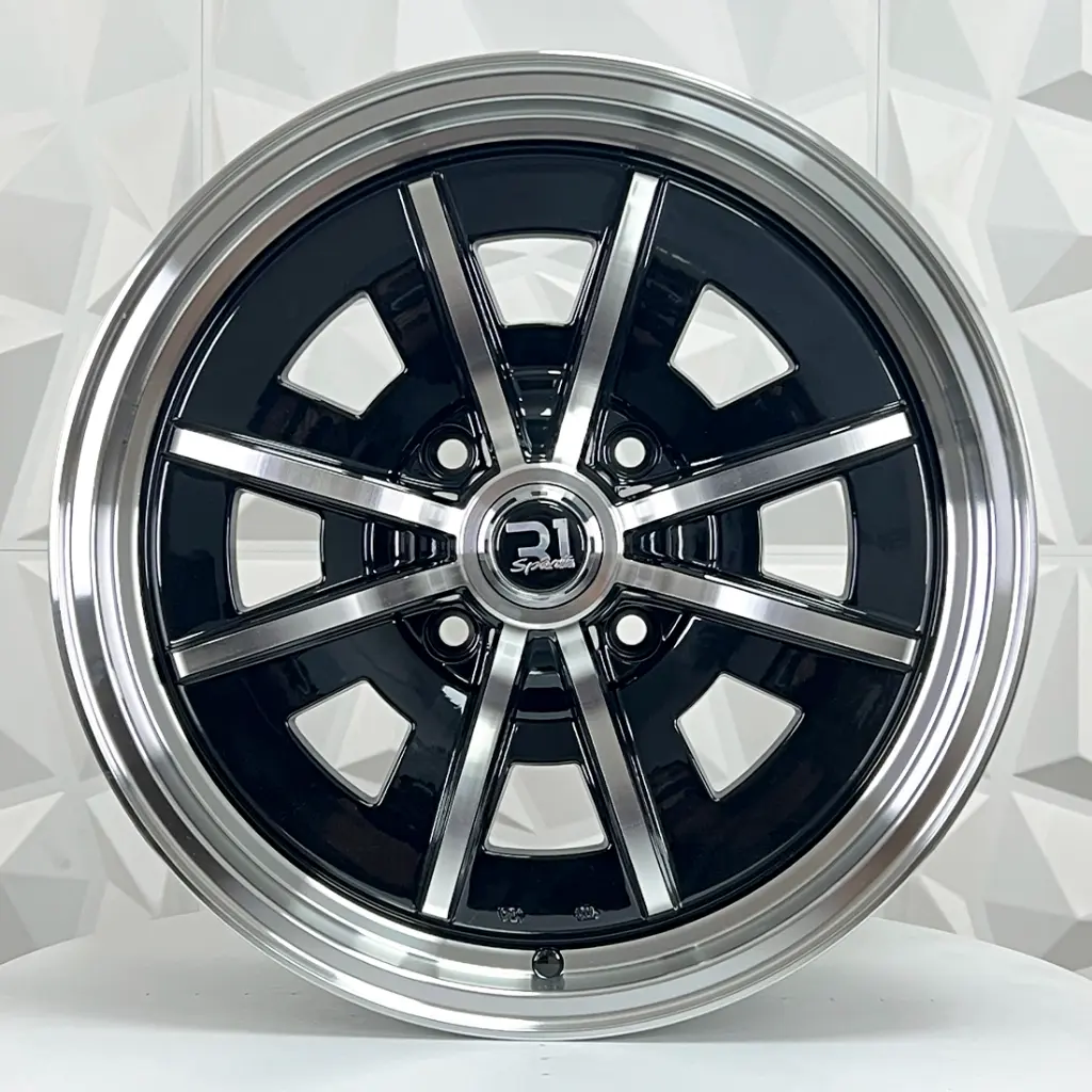 RIN 17X6.5 4-130 R1 SPORT VM18 BLACK MACHINE FACE MACHINE LIP ET5 CB80.9