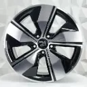 RIN 17X7 5-112 R1 SPORT 7119 BLACK MACHINE FACE ET45 CB57.1