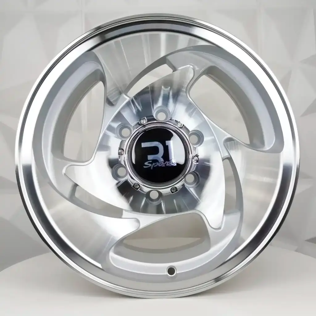 RIN 15X8 6-114.3 R1 SPORT 1070 SILVER MACHINE FACE MACHINE LIP ET-15 CB73.1