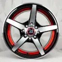 RIN 14X6 4-100/108 R1 SPORT 359 BLACK MACHINE AND RED UNDER CUT ET25 CB73.1