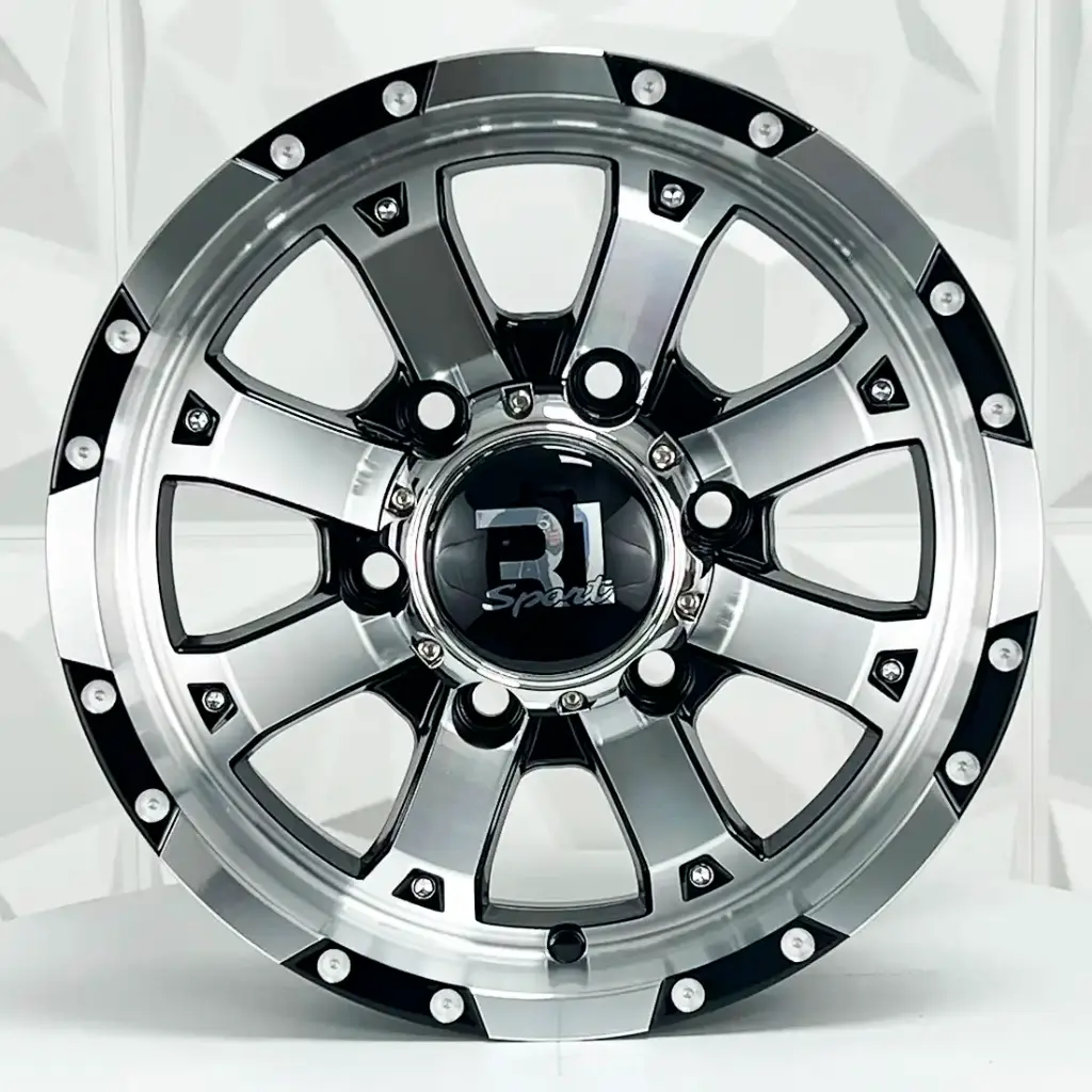 RIN 14X6 6-139.7 R1 SPORT 338 BLACK FACE AND LIP MACHINE ET20 CB110