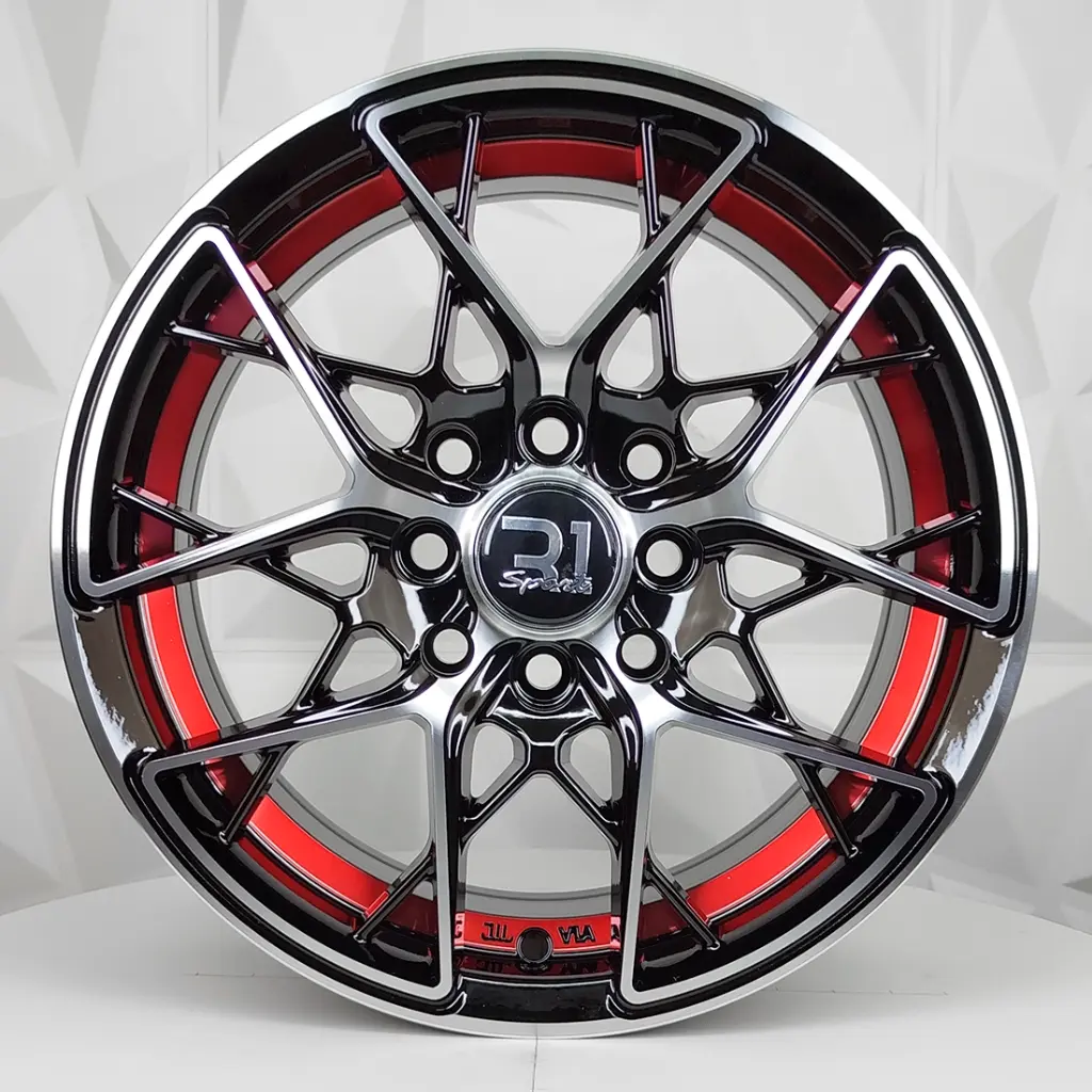 RIN 14X6 4-100/114.3 R1 SPORT RGW458 MACHINE BLACK+UNDERCUT RED ET38 CB73.1