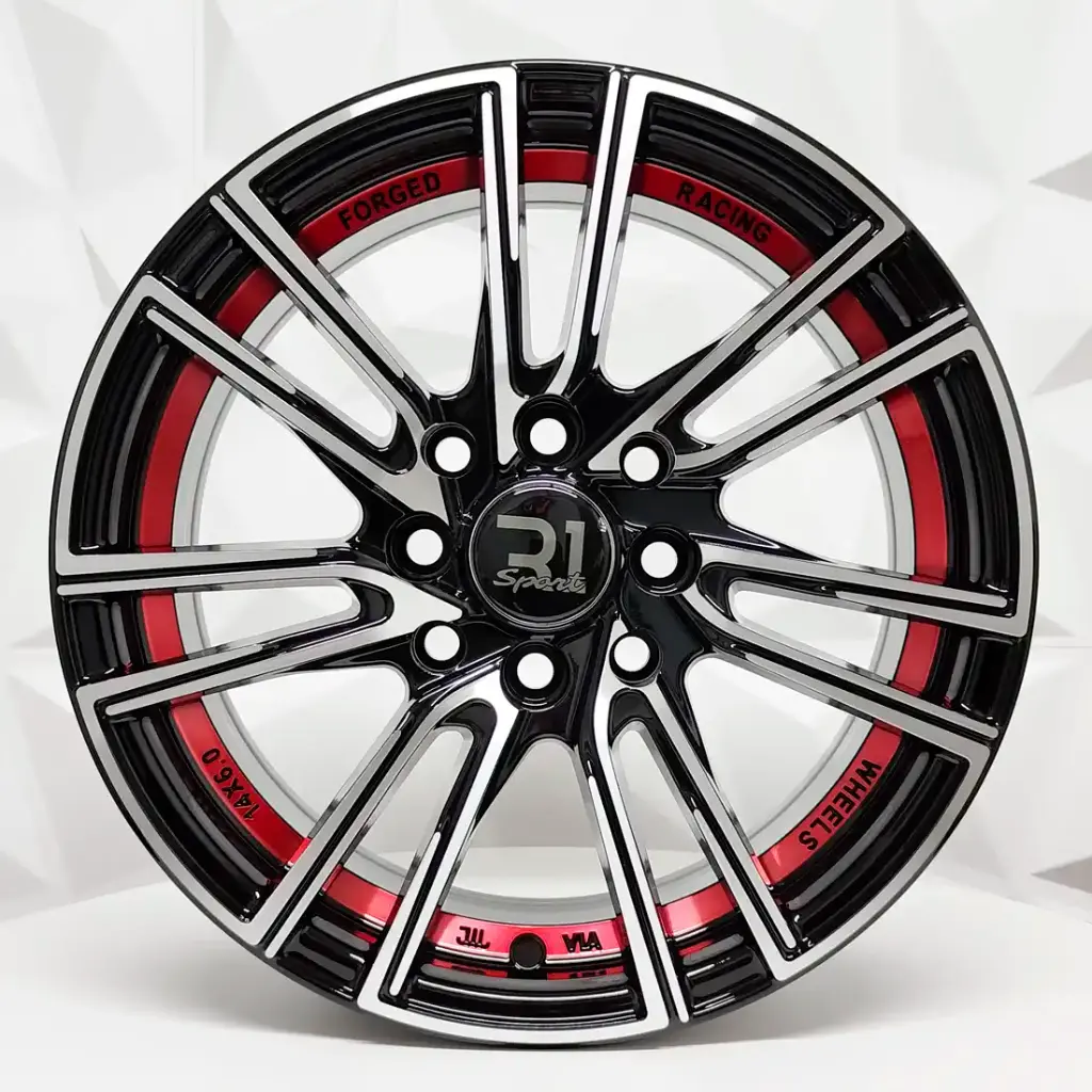 RIN 15X8 4-100/114.3 R1 SPORT RGW452 MACHINE BLACK+UNDERCUT RED ET15 CB73.1