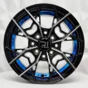 RIN 14X5.5 4-100/114.3 R1 SPORT RGW03 BLACK MACHINE FACE+BLUE UNDERCUT ET38 CB73.1