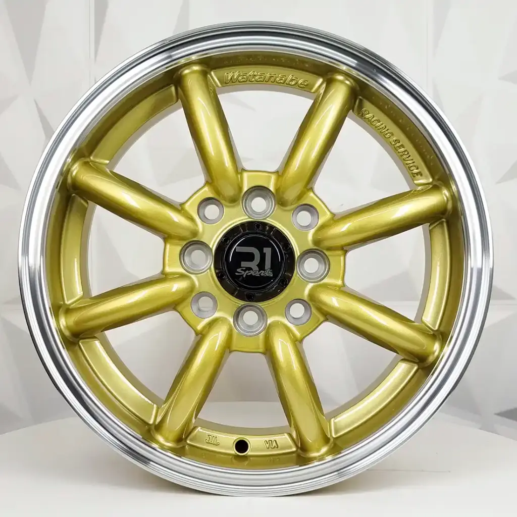 RIN 14X5.5 4-100/114.3 R1 SPORT RGW08 GOLD MACHINE LIP ET38 CB73.1