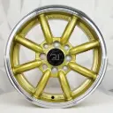 RIN 14X5.5 4-100/114.3 R1 SPORT RGW08 GOLD MACHINE LIP ET38 CB73.1