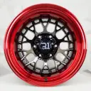 RIN 15X10 6-139.7 R1 SPORT RGW508 GLOSS BLACK+LIP RED ET-44 CB110