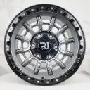 RIN 15X8 6-139.7 R1 SPORT RGW50548 MATTE GREY
 + BLACK LIP+CHROME RIVETS ET0 CB108.2
