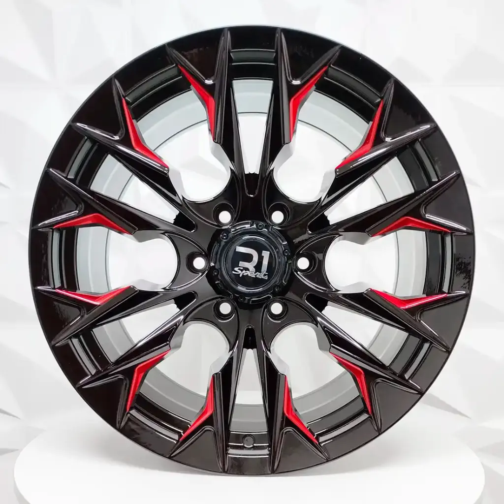 RIN 17X9 6-139.7 R1 SPORT RGW488 BLACK+MILLING RED ET0 CB110