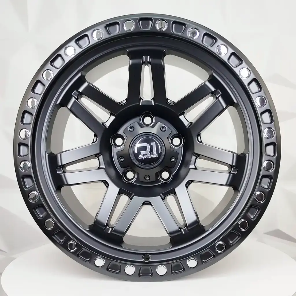 RIN 17X9 5-127 R1 SPORT RGW8853 MATT BLACK+CHROME RIVETS* ET0 CB71.5