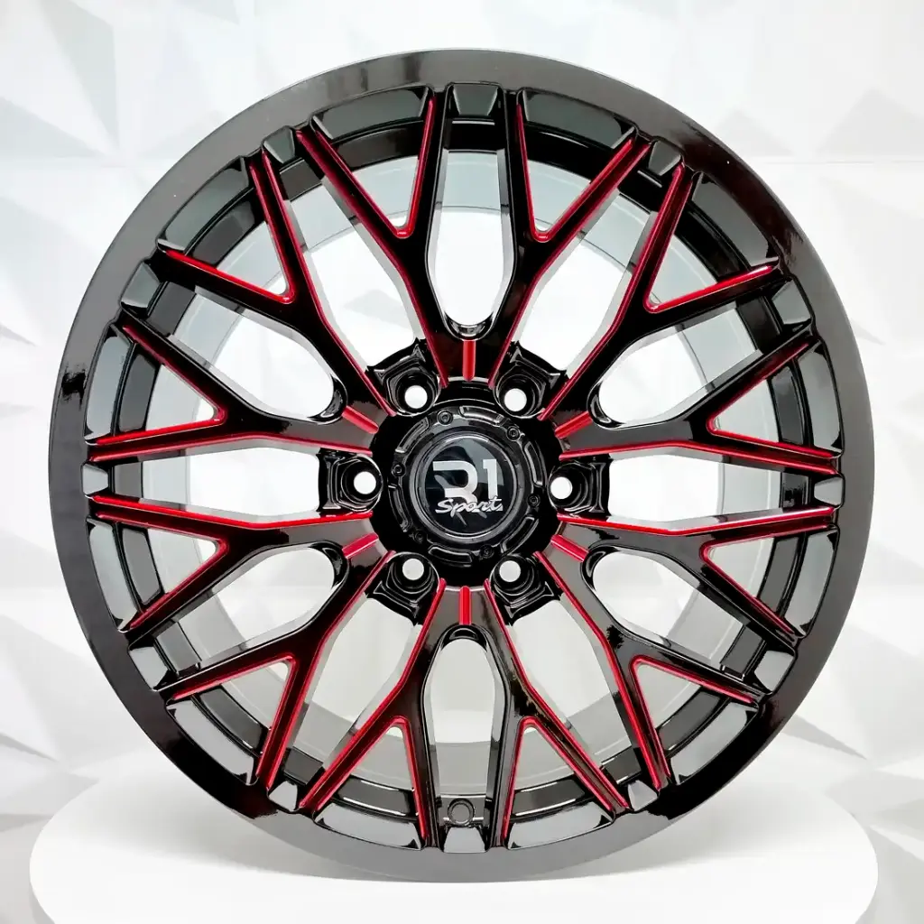 RIN 20X9 6-139.7 R1 SPORT 634 BLACK+MILLING RED ET15 CB110