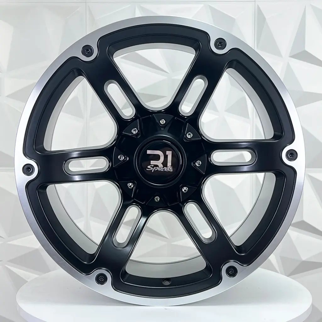 RIN 20X10 6-139.7 R1 SPORT 316 MATE BLACK MACHINE LIP ET-12 CB106.1