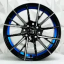RIN 15X7 4-100/114.3 R1 SPORT DX244 BLACK MACHINE FACE+BLUE UNDERCUT ET35 CB73.1