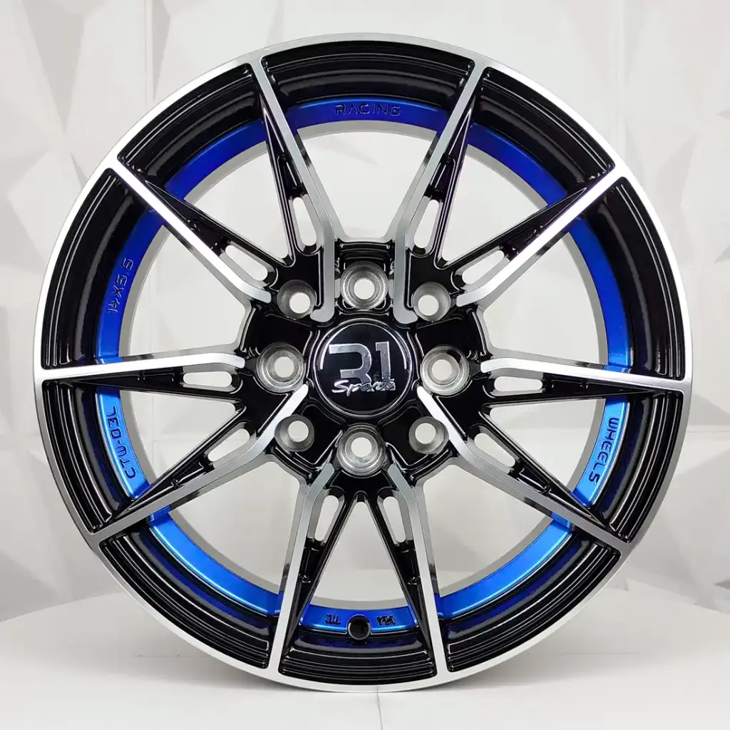 RIN 15X6.5 4-100/114.3 R1 SPORT RGW06 MACHINE BLACK+BLUE UNDERCUT ET38 CB73.1