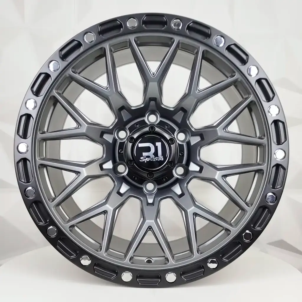 RIN 17X9 6-139.7 R1 SPORT 527 MATT GREY+BLACK LIP+CHROME RIVETS* ET0 CB110