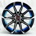 RIN 14X8 4-100/114.3 R1 SPORT 363 BLACK MACHINE FACE BLUE UNDERCUT* ET0 CB73.1