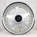 RIN 15X7 4-100/114.3 R1 SPORT X091 SILVER MACHINE LIP GOLD RIVETS ET35 CB73.1